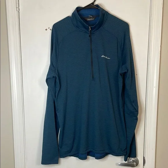 Eddie Bauer Sweaters Eddie Bauer Blue Striped Quarterzip